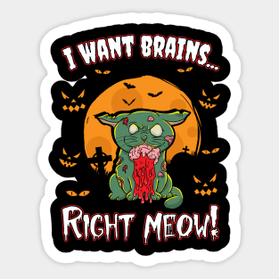 Halloween Zombie Cat Kitten Sticker